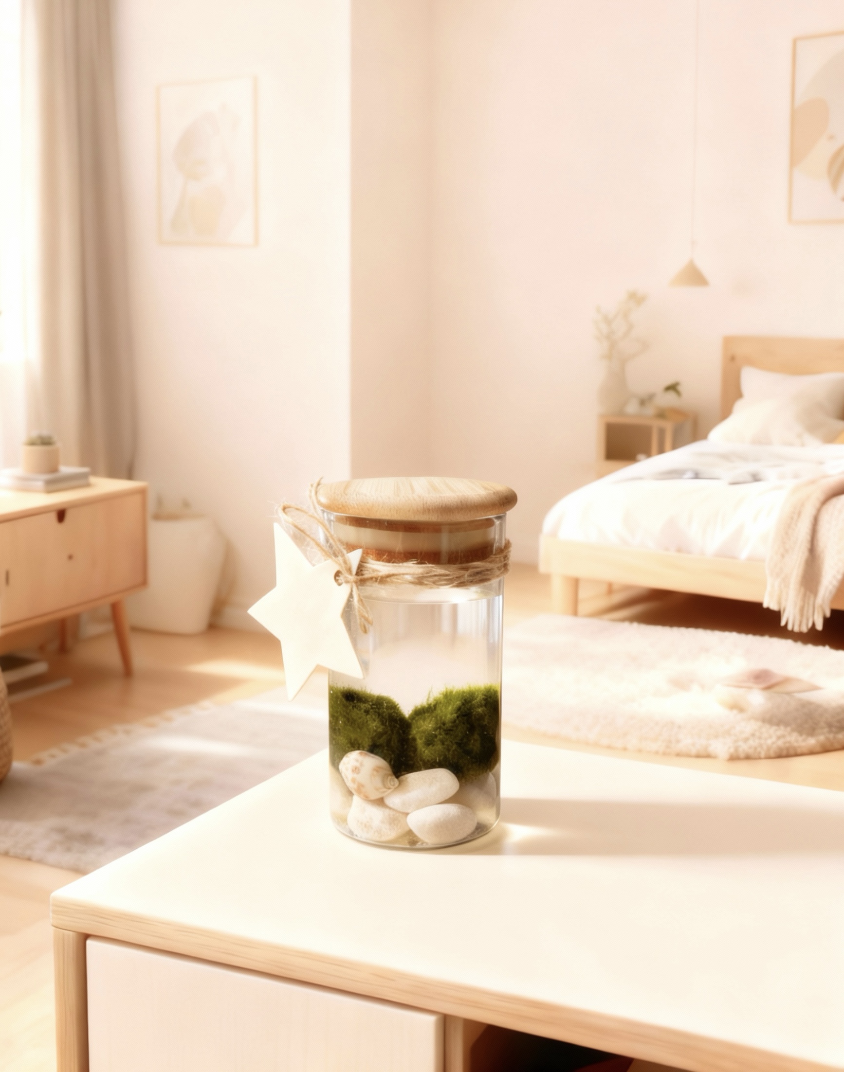 Bola de musgo en tarro decorativo pequeño - Imagen 2